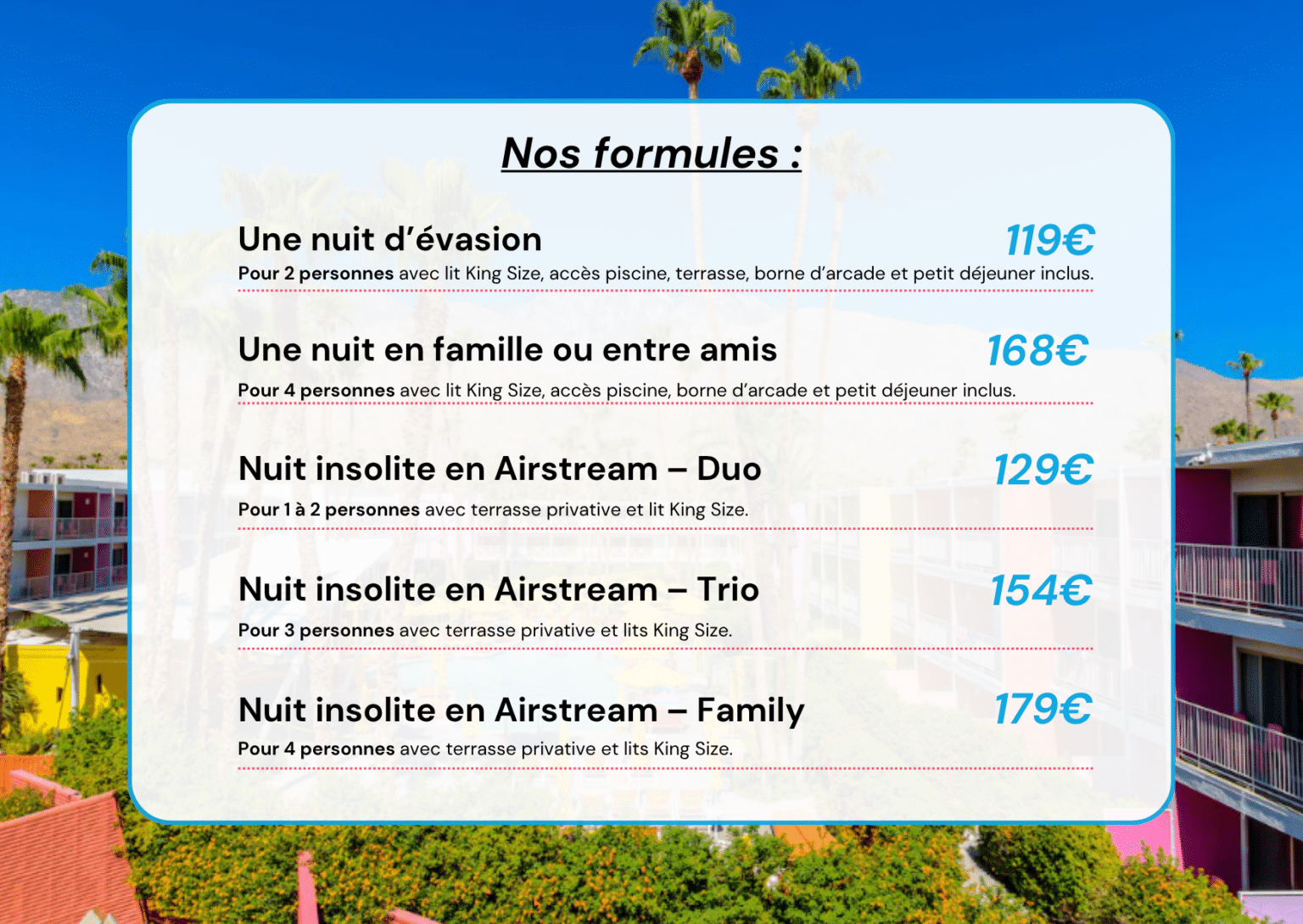 Nos formules bon cadeau : nuit d'évasion, nuit en famille, nuits insolites en Airstream